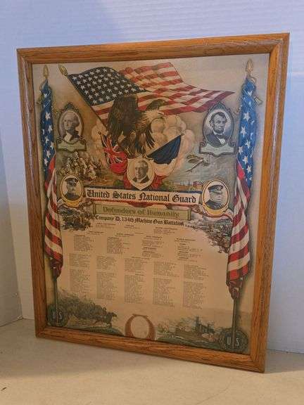 UNITED STATES NATIONAL GUARD FRAMED POSTER 17.5" X 21.5"
