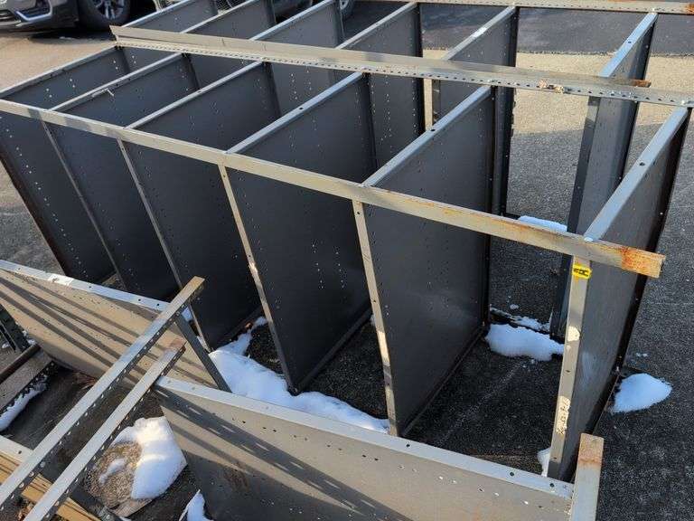 (2) large metal shelving units - 38" x 24" x 87"