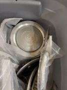 Tote of hub caps and parts -Ford, Oldsmobile and more