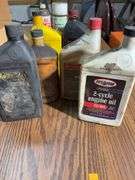 Box of bottles of fluids - see photos