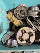 Large tote of hub caps and parts -Honda, Mazda, Nissan and more