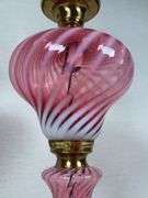 Fenton cranberry opalescent swirl glass lamp