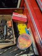 Drawer of drill bits, Allen wrenches, sockets, and more
