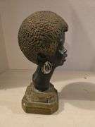 VINTAGE BLACK AFFRO GODDESS CERAMIC SCULPTURE 13" TALL