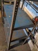 Blue metal shelving rack - 36" x 18" x 50"