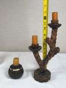 HANDCARVED WOOD CANDLESTICKS
