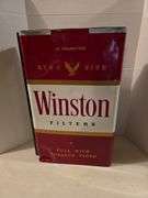 NICE WINSTON CIGARETTES DOUBLE SIDED METAL FLANGED SIGN 17" X 27" X 6"