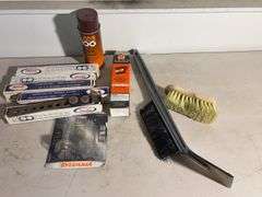 (5) Twister universal tail pipe hangers, lightbulbs, brushes and more