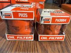 Flat of Fram oil filters - see photos