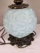 Fenton gone with the wind, milk glass, poppy lamp.