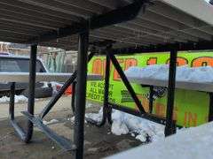 Outdoor plastic picnic table - top: 4' x 4'