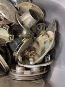 Tote of Miscellaneous hub caps and parts -see photos