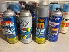 (24) Mostly empty spray cans, Spray enamel, Spatter paint, and more