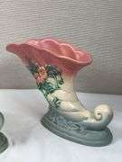 Hull Art Pottery Wildflower cornucopia vases