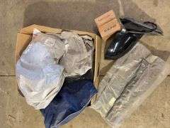 Box of car parts -mirror, bumper covers, Auto Lamps and more -See photos