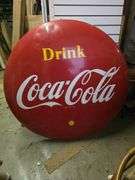 4' COCA-COLA METAL BUTTON SIGN