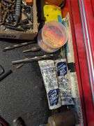 Drawer of drill bits, Allen wrenches, sockets, and more