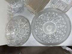 WEXFORD AND OTHER PRESSED GLASS SERVING PIECES