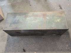 Metal hardware cabinet with nuts and bolts