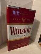 NICE WINSTON CIGARETTES DOUBLE SIDED METAL FLANGED SIGN 17" X 27" X 6"