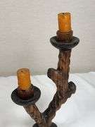 HANDCARVED WOOD CANDLESTICKS
