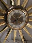 UNITED STARBURST MODEL 924 MID CENTURY CLOCK MOTOR WORKS HANDS ARE LOOSE