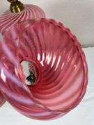 Fenton cranberry opalescent swirl glass lamp