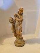 EARLY BRONZE LADY SCULPTURE 21" TALL