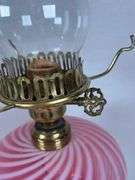 Fenton cranberry opalescent swirl glass lamp