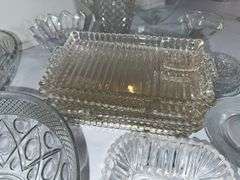 WEXFORD AND OTHER PRESSED GLASS SERVING PIECES