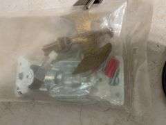 Work light, outlet cover, (6) mostly full spray cans, Color coat and Engine Enamel