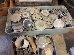 Large lot of miscellaneous hub caps and parts, paste wax and more