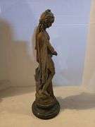 EARLY BRONZE LADY SCULPTURE 21" TALL