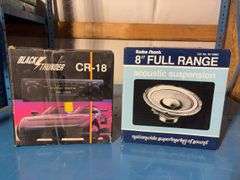 Black Thunder In-Dash Car stereo cassette tape player and 8” Full range acoustic suspension speaker