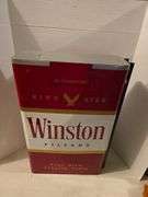 NICE WINSTON CIGARETTES DOUBLE SIDED METAL FLANGED SIGN 17" X 27" X 6"