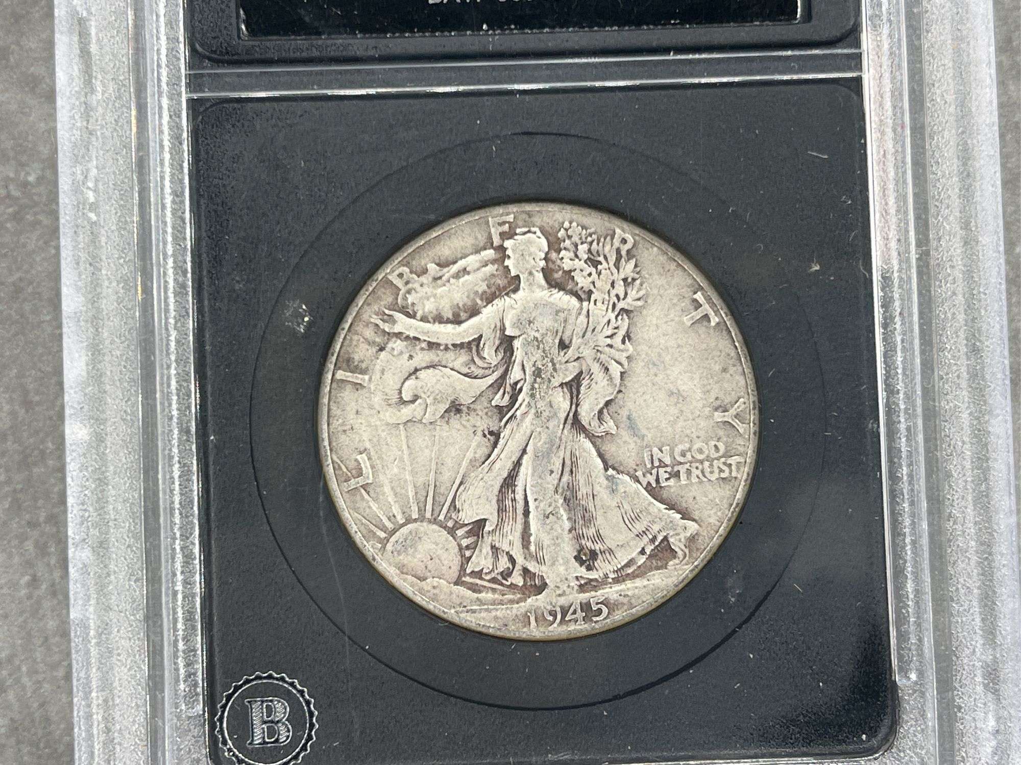 1945 Authenticated VG Walking Liberty Half Dollar