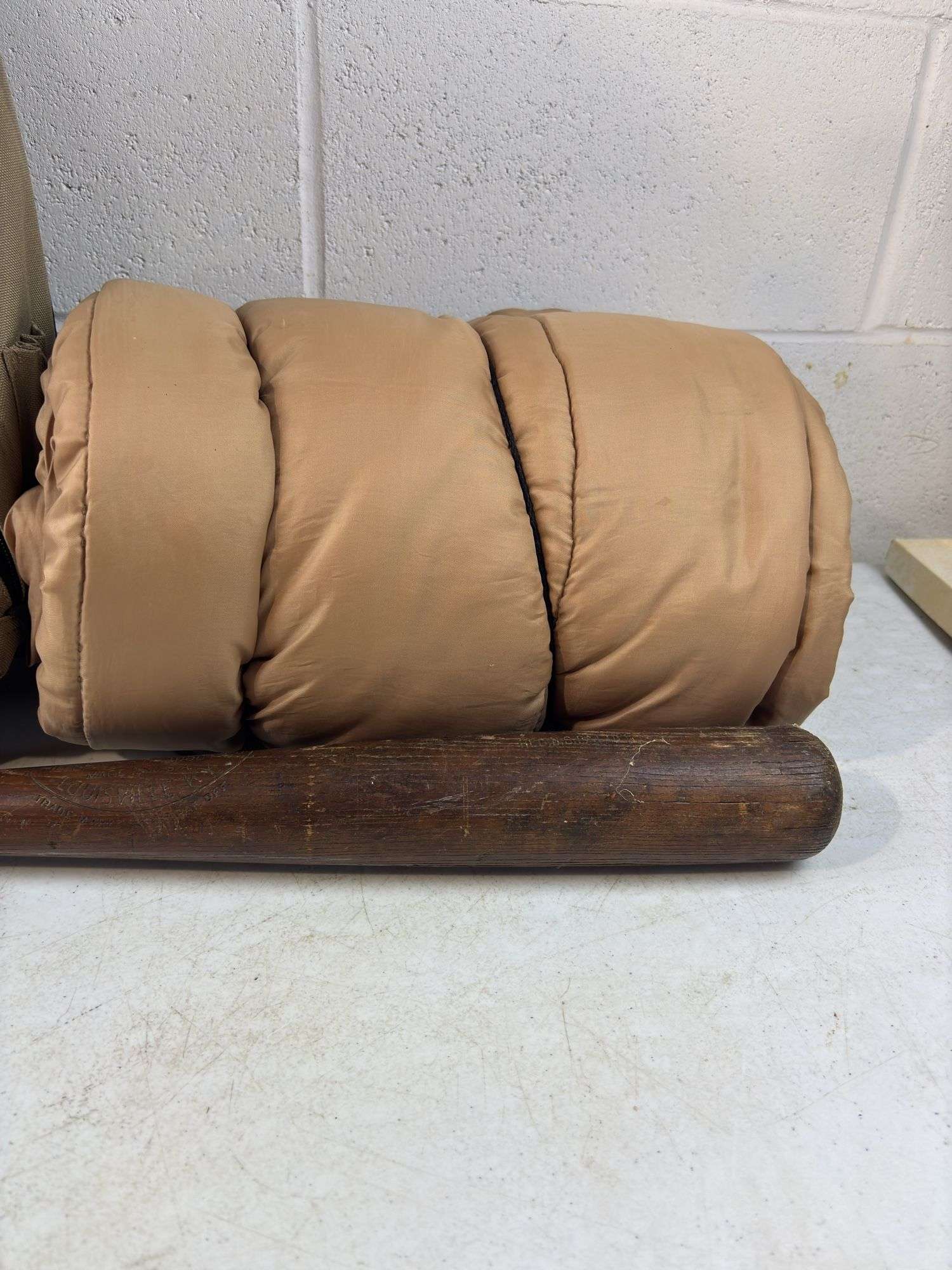 Vintage Baseball bat / sports bag / sleeping bag / Glove