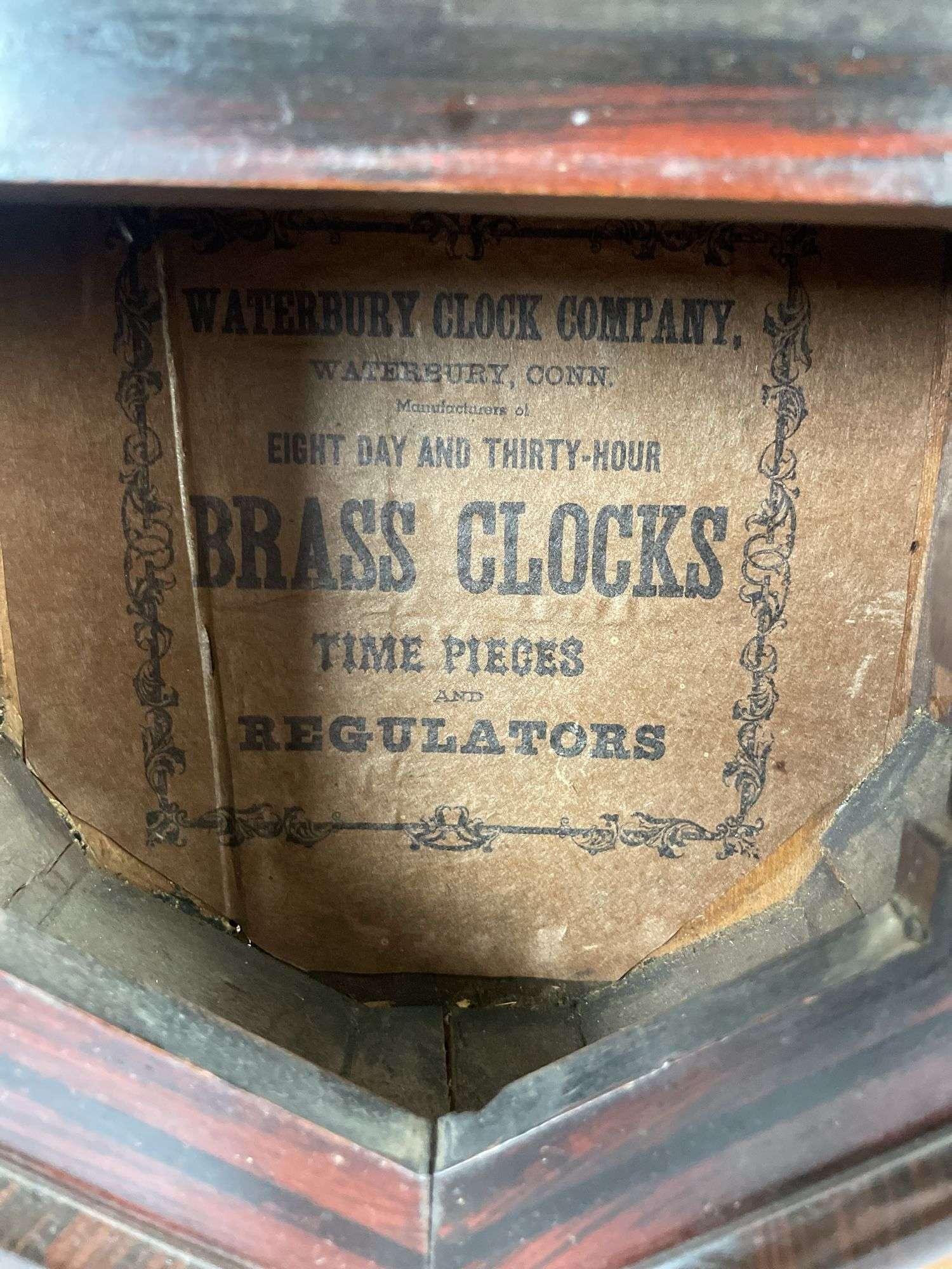 Waterbury mini school house original coke face rosewood wall clock
