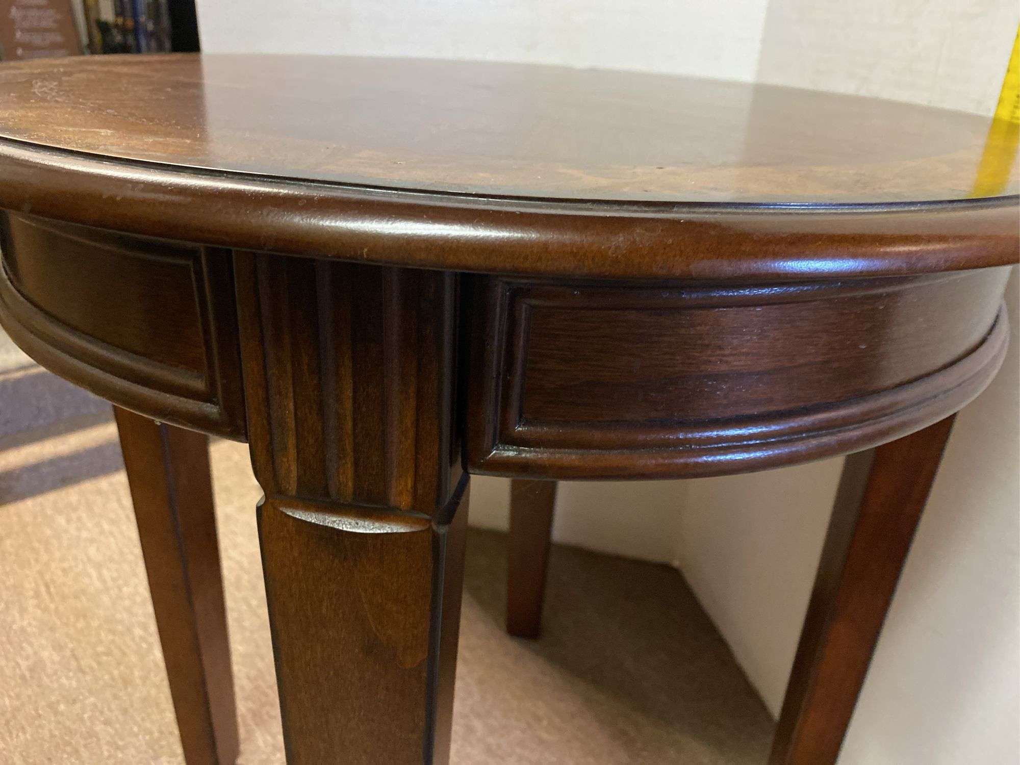 Round wooden table