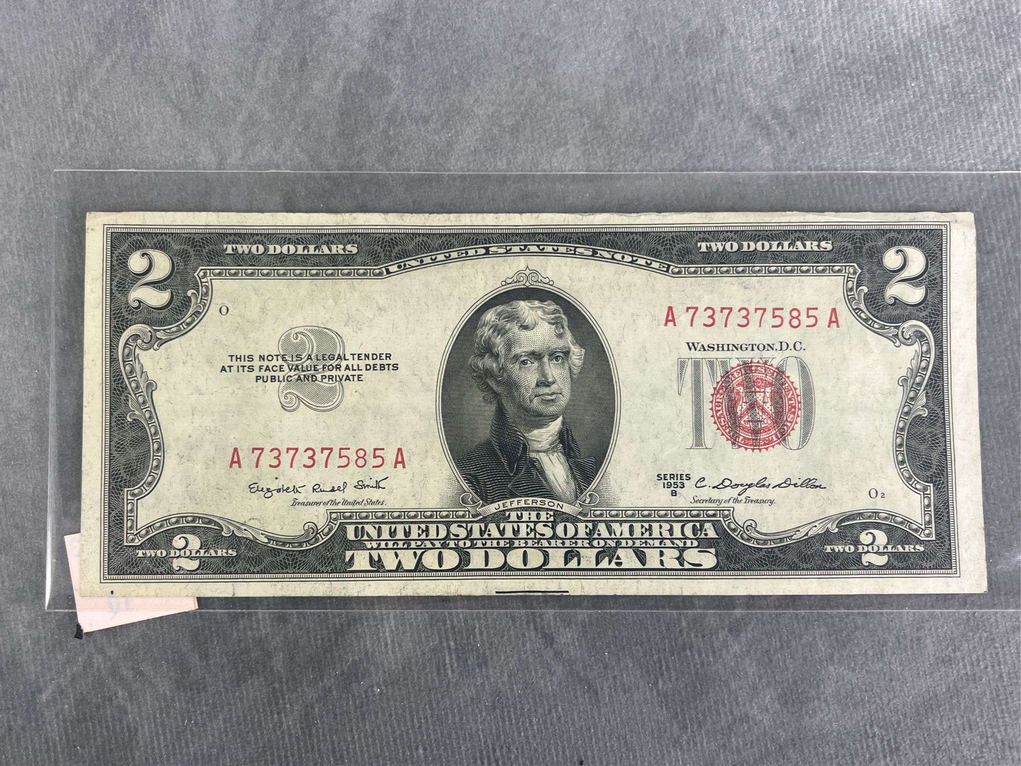 1953-B $2 Red Seal United States Note - Kaufman Realty & Auctions