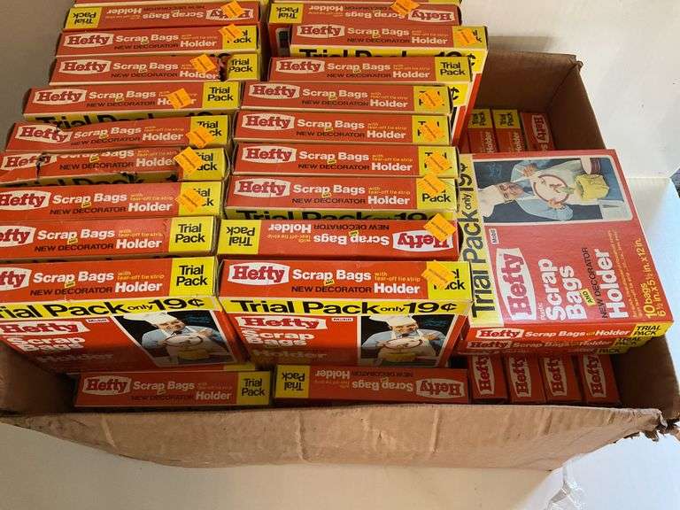 Box of Hefty Scrap Bags and Holder