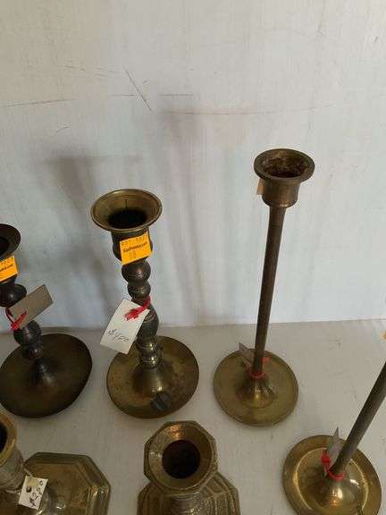 Assortment of Brass Candle Holders