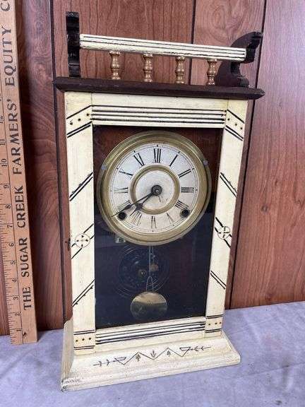Ansonia son 8-day walnut mantel clock - Circ 1880