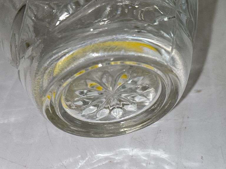 Anchor Hocking "Star of David" Pitcher, Vintage Anchor Hocking Star of David Early American Prescut 