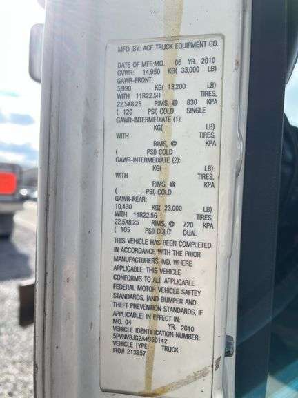 2010 Hino 338 Single Axle Dump Truck Vin# 5PVNV8JG2A4S50142