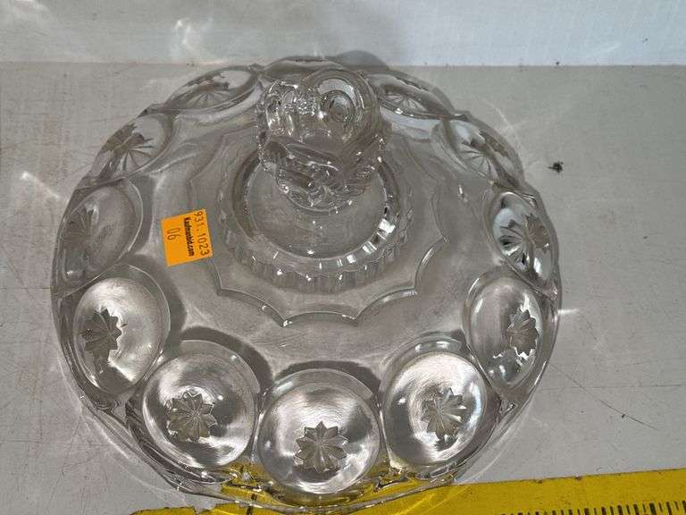 Adams Palace Moon And Star Covered Clear Compote