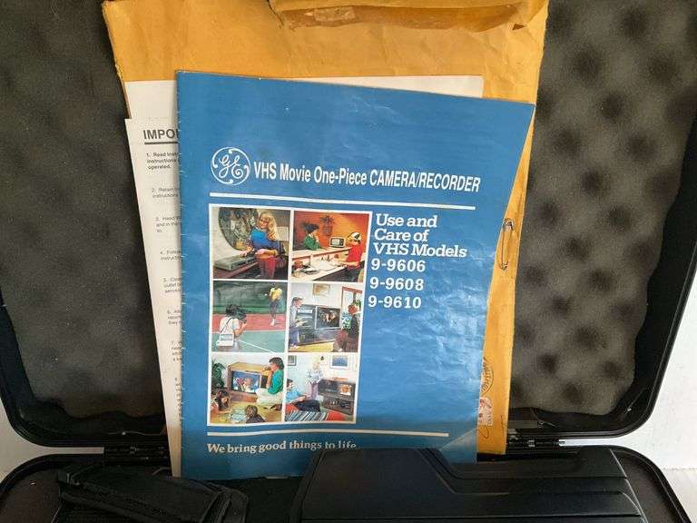 General Electric VHS Camcorder with Accessories and Case