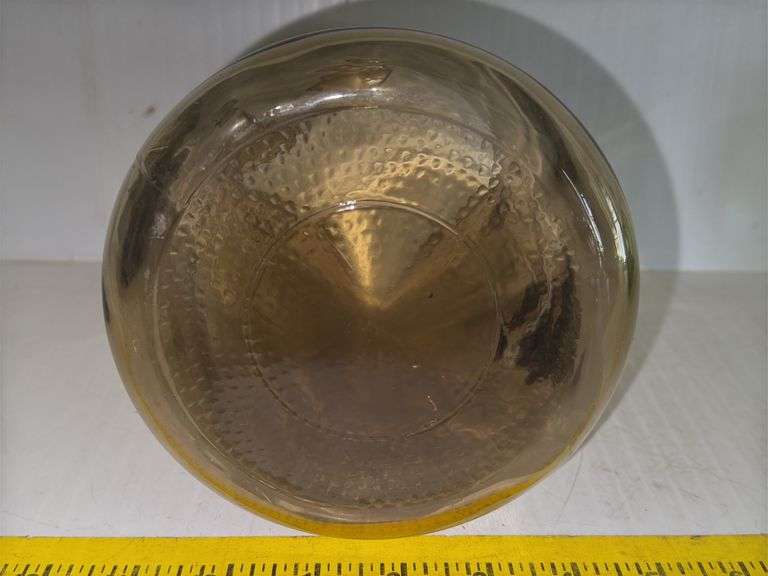 Hazel Atlas Eldorado Green Glass Pitcher and vintage Indiana Glass Pitcher in an Amber Swirl Pattern