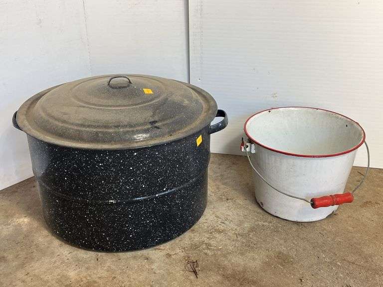 Granite Canner and Enamel Bucket