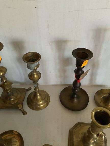 Assortment of Brass Candle Holders